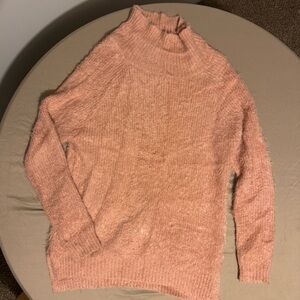 Fuzzy peach/pink sweater. Soft surroundings brand. Size Medium.